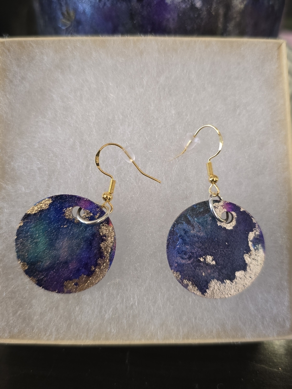 HANDCRAFTED Wood Dangle Earrings HANDPAINTED Delicate Piercing ARTISAN Jewelry